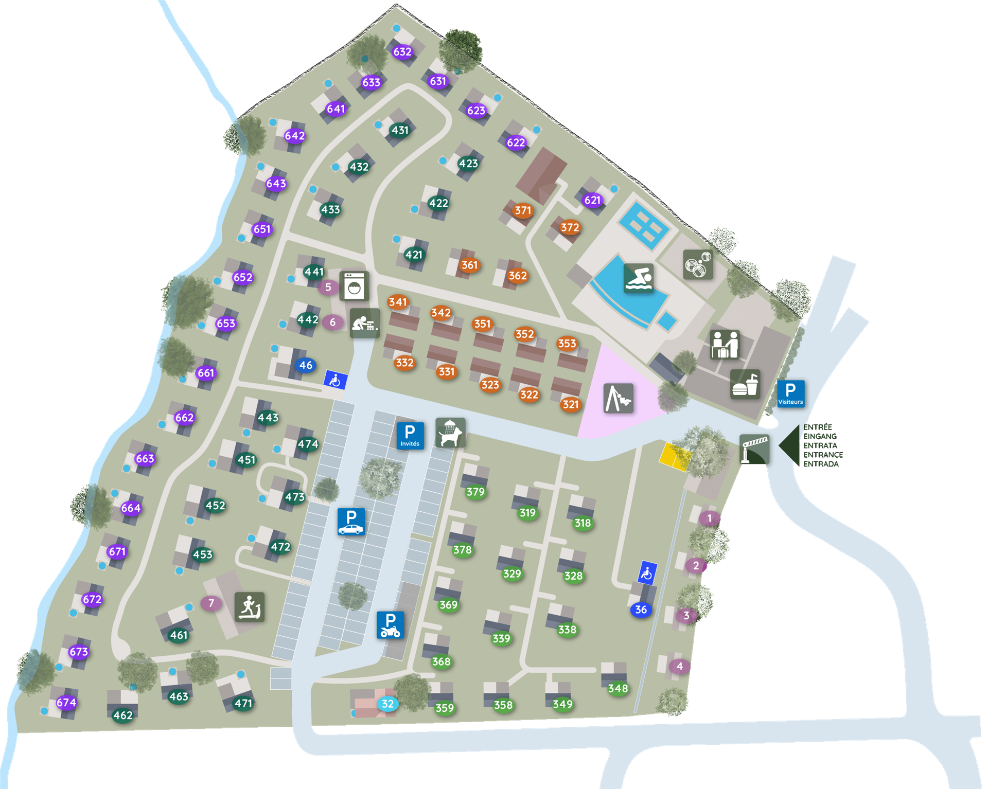 Plan du camping Porto-Vecchio